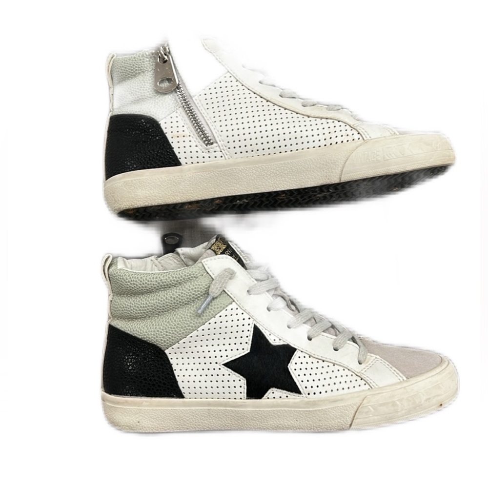 Vintage Havana Gray and White Sneakers 8 women designer shoes star gym high top